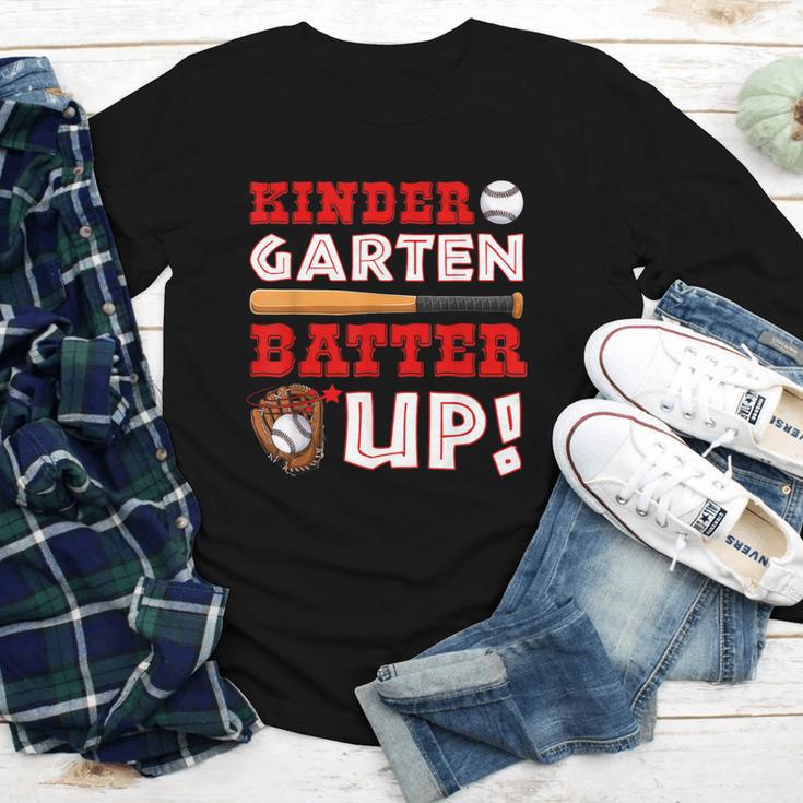 Kindergarten Batter Up Back To School Baseball Player Boys Youth Long Sleeve Tee