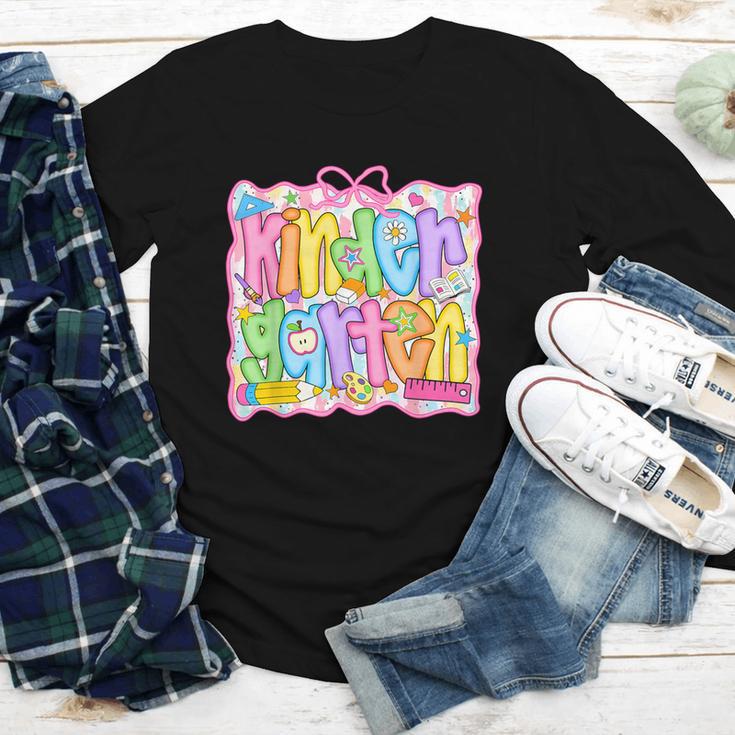 Kindergarten Coquette Bow Back To School Kinder Girl Kids Youth Long Sleeve Tee Kindergarten Coquette Bow Back To School Kinder Girl Kids Youth Long Sleeve Tee