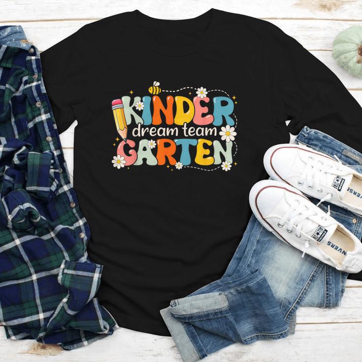 Kindergarten Dream Team Groovy Retro Children Back To School Youth Long Sleeve Tee Kindergarten Dream Team Groovy Retro Children Back To School Youth Long Sleeve Tee