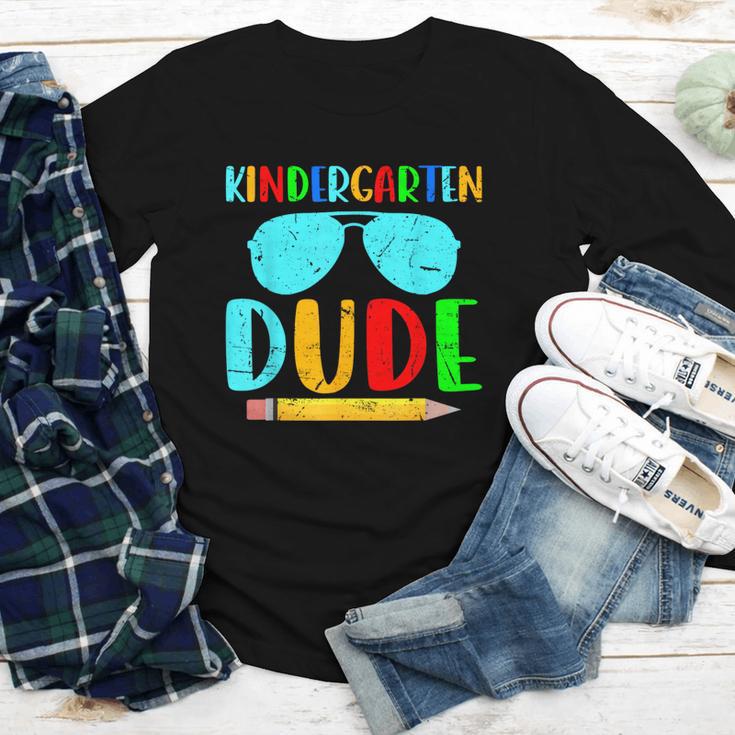 Kindergarten Dude First Day Back To School Kids Boys Youth Long Sleeve Tee Kindergarten Dude First Day Back To School Kids Boys Youth Long Sleeve Tee