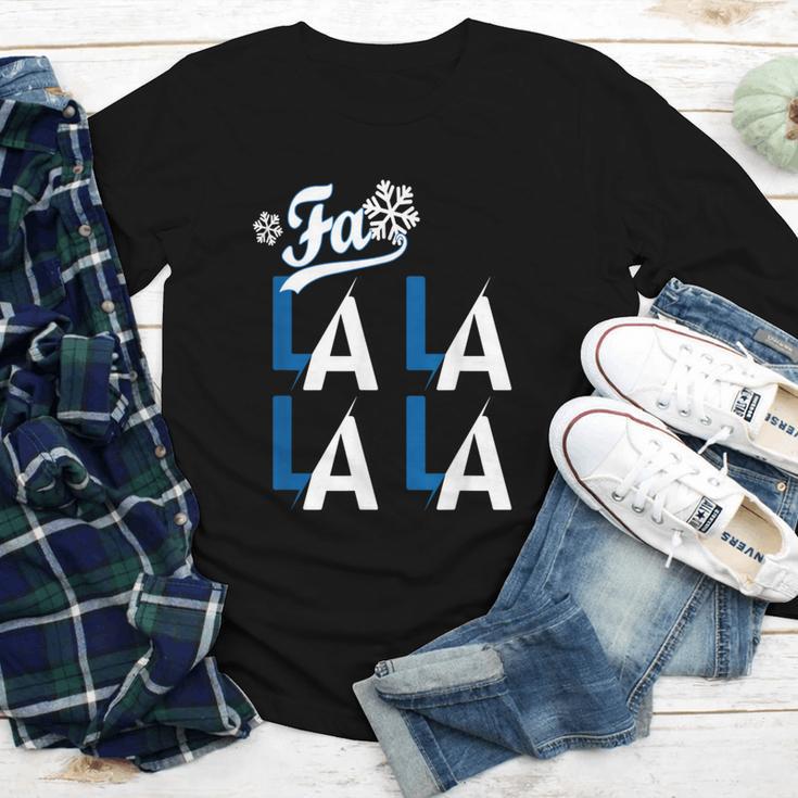 LA Baseball Fan Christmas FA La La Holiday Blue Theme Youth Long Sleeve Tee LA Baseball Fan Christmas FA La La Holiday Blue Theme Youth Long Sleeve Tee