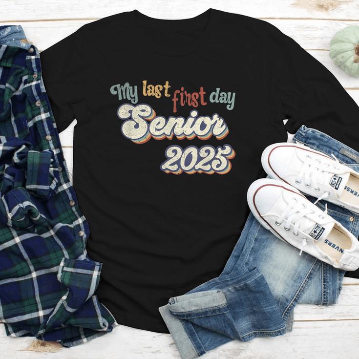 My Last First Day Senior 2025 Back To School Vintage Cool Youth Long Sleeve Tee