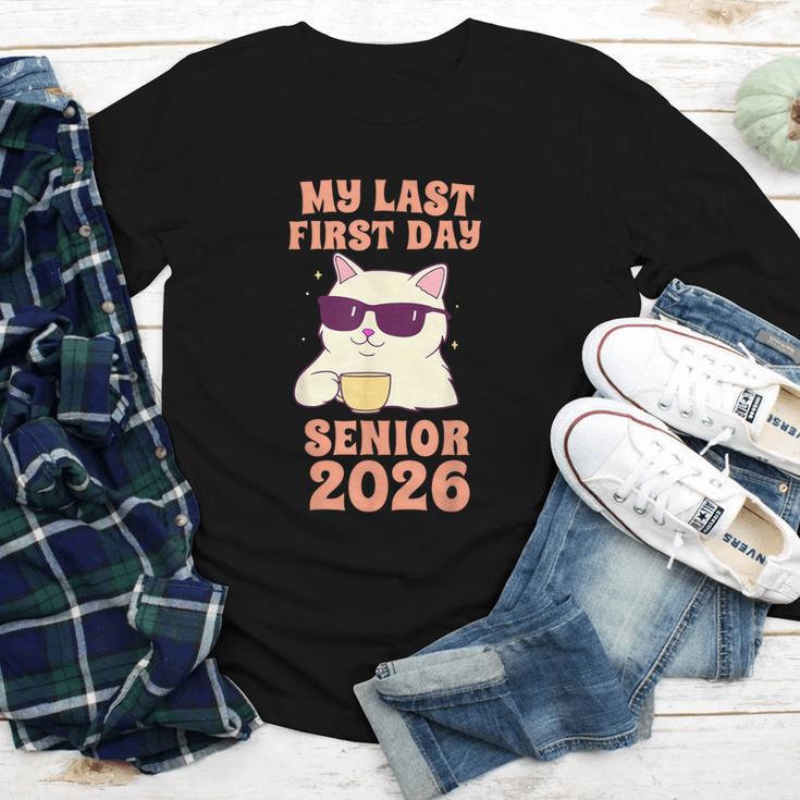 My Last First Day Senior 2026 Cat Back To School Class 2026 Youth Long Sleeve Tee