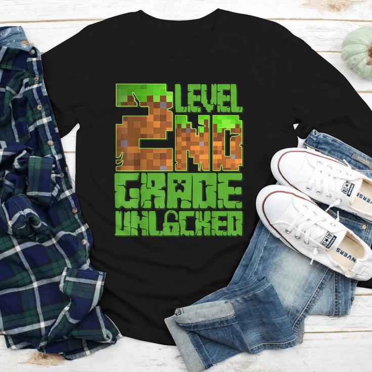 Level 2nd Grade Unlocked Game Pixel Kids Boy Back To School Youth Long Sleeve Tee