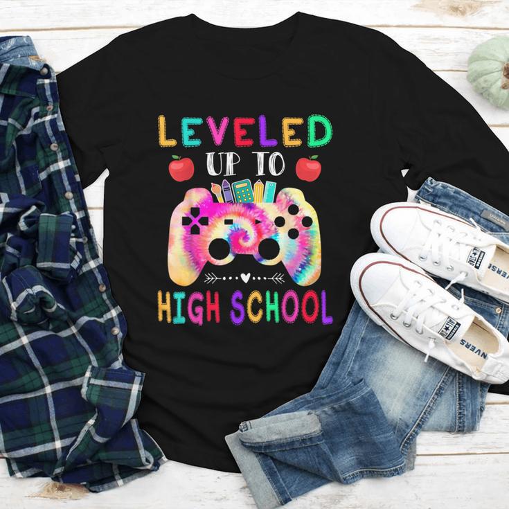 Leveled Up To High School Gaming Fun Back To School Tie Dye Youth Long Sleeve Tee Leveled Up To High School Gaming Fun Back To School Tie Dye Youth Long Sleeve Tee