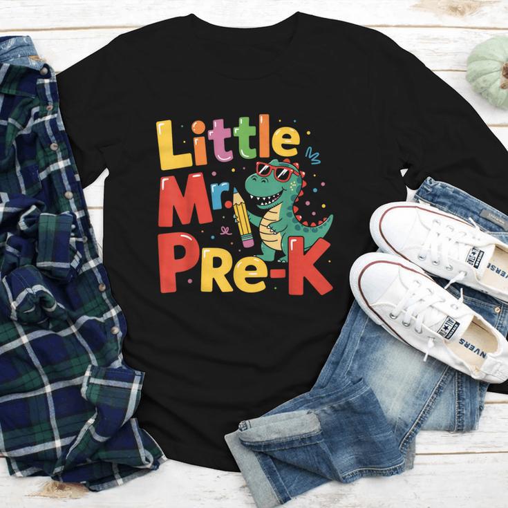 Little Mr Pre-K Dino Back To School Youth Long Sleeve Tee Little Mr Pre-K Dino Back To School Youth Long Sleeve Tee