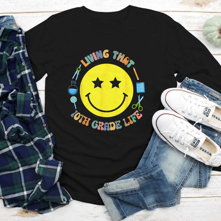 Living That 10th Grade Life Fun Back To School Supply Smile Youth Long Sleeve Tee Living That 10th Grade Life Fun Back To School Supply Smile Youth Long Sleeve Tee