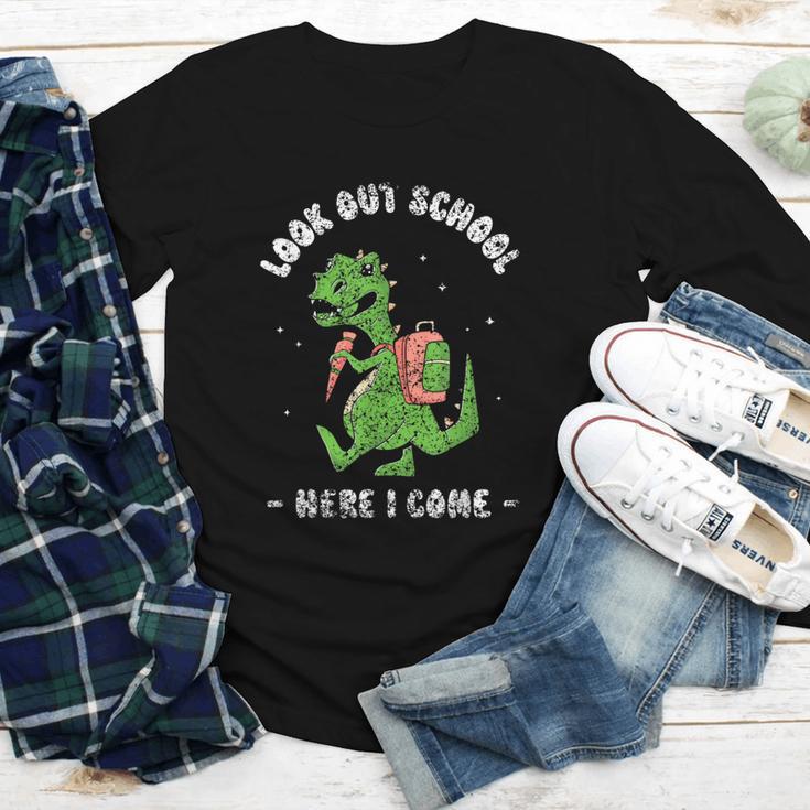 Look Out School Here I Come Grade Kids Pupil Back To School Youth Long Sleeve Tee
