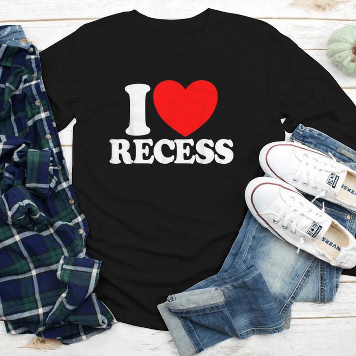 I Love Recess Red Heart Back To School Kids Recess Youth Long Sleeve Tee