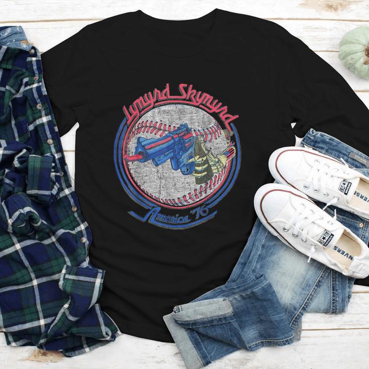 Lynyrd Skynyrd Skeleton Baseball Gun US Flag Cowboy Rock Fan Youth Long Sleeve Tee Lynyrd Skynyrd Skeleton Baseball Gun US Flag Cowboy Rock Fan Youth Long Sleeve Tee