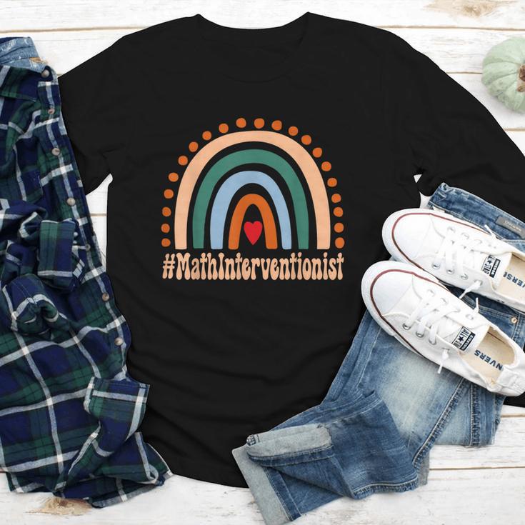 Math Interventionist Rainbow Appreciation Day Back To School Youth Long Sleeve Tee