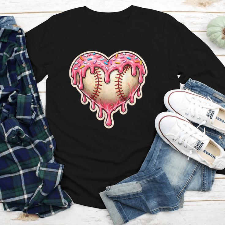 Melting Baseball Drip Heart Softball Player Lover Ice Cream Youth Long Sleeve Tee Melting Baseball Drip Heart Softball Player Lover Ice Cream Youth Long Sleeve Tee