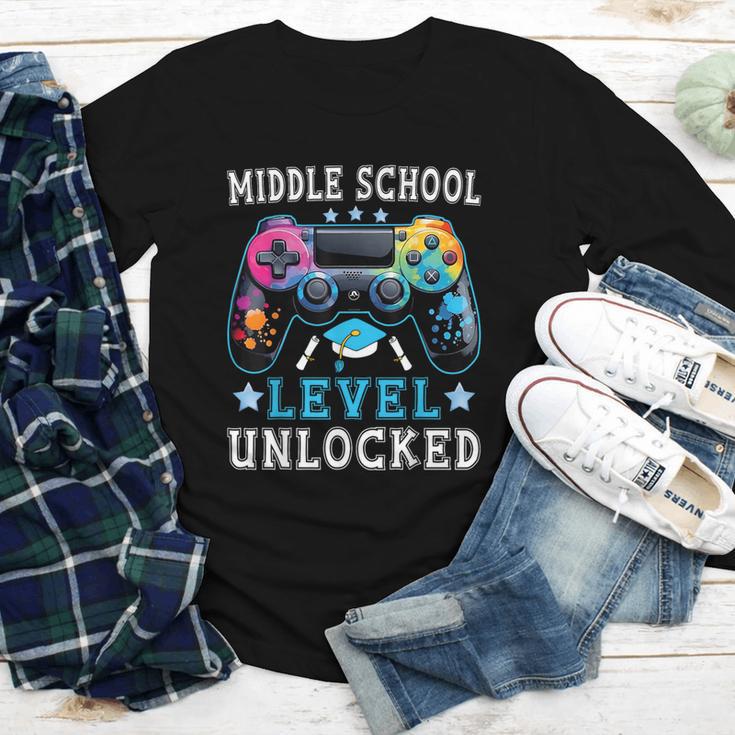 Middle School Level Unlocked Gamer First Day Back To School Youth Long Sleeve Tee Middle School Level Unlocked Gamer First Day Back To School Youth Long Sleeve Tee