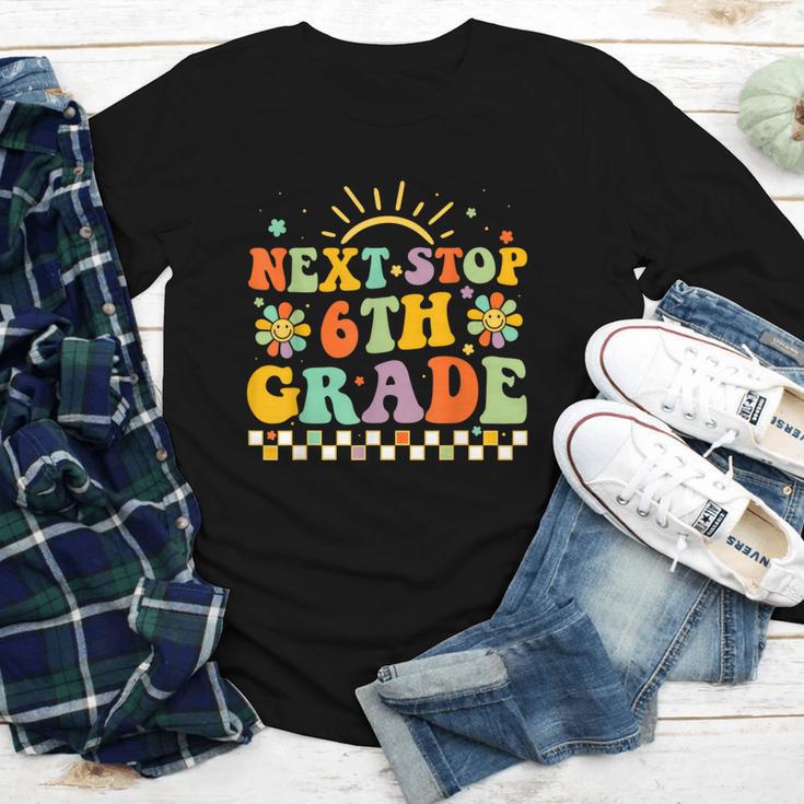Next Stop 6th Grade Groovy Retro Sixth Grade Back To School Youth Long Sleeve Tee