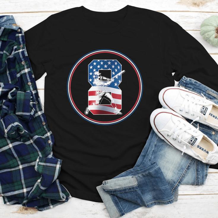 Number 8 Years Baseball 8TH Birthday Youth Long Sleeve Tee