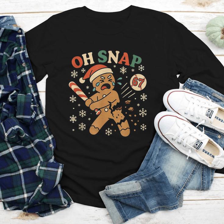 Oh Snap Gingerbread 67 Meme Baseball Christmas Xmas Youth Long Sleeve Tee Oh Snap Gingerbread 67 Meme Baseball Christmas Xmas Youth Long Sleeve Tee