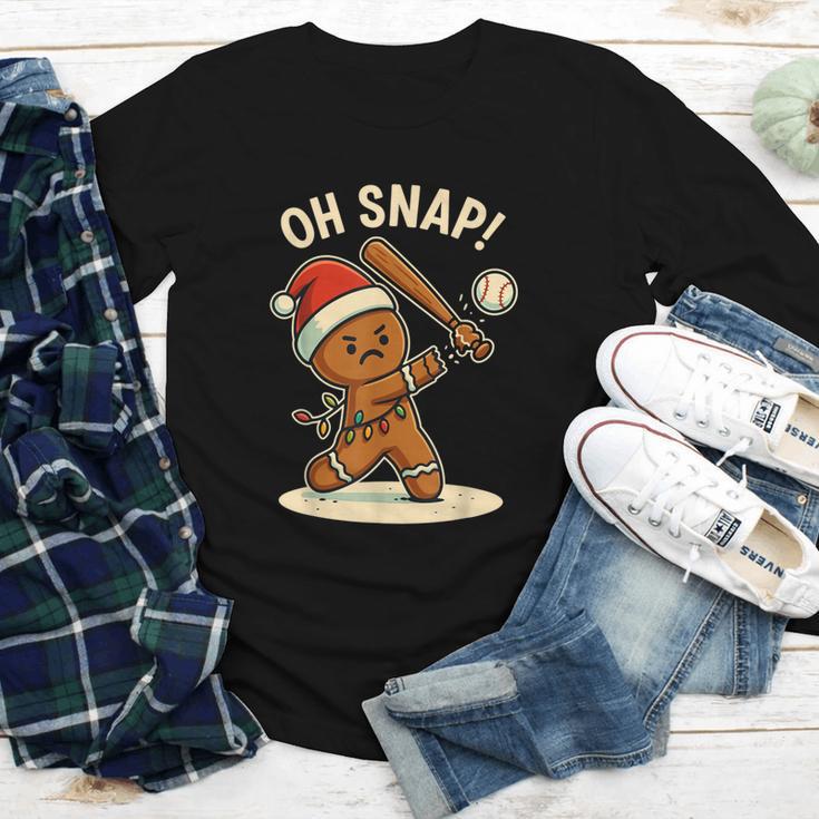 Oh Snap Gingerbreadman Baseball Christmas Men Boys Toddlers Youth Long Sleeve Tee Oh Snap Gingerbreadman Baseball Christmas Men Boys Toddlers Youth Long Sleeve Tee