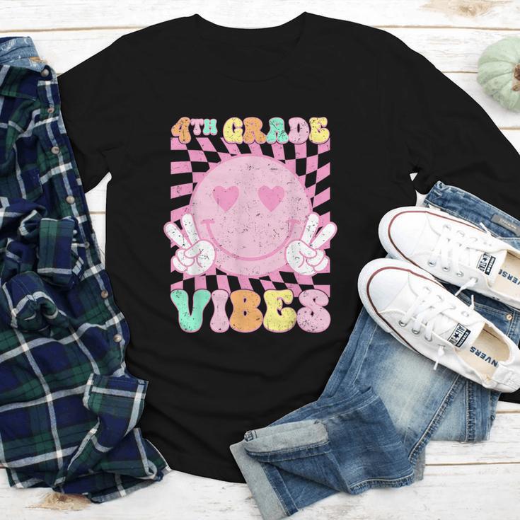 Pink 4th Grade Vibes Smile Face Back To School Fourth Grade Youth Long Sleeve Tee Pink 4th Grade Vibes Smile Face Back To School Fourth Grade Youth Long Sleeve Tee