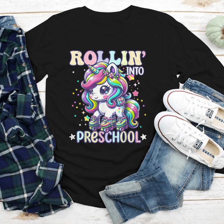 Preschool Back To School First Day Girls PreK Rollin Unicorn Youth Long Sleeve Tee