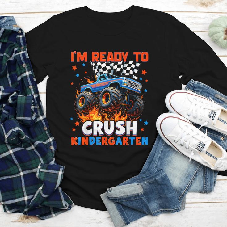 Ready To Crush Kindergarten Monster Truck Back To School Boy Youth Long Sleeve Tee Ready To Crush Kindergarten Monster Truck Back To School Boy Youth Long Sleeve Tee