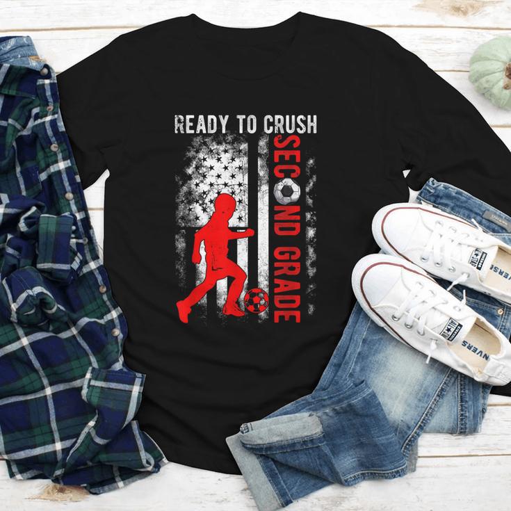 Ready To Crush Second Grade Soccer USA Flag Back To School Youth Long Sleeve Tee Ready To Crush Second Grade Soccer USA Flag Back To School Youth Long Sleeve Tee
