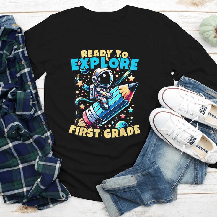 Ready To Explore 1st Grade Kids Astronaut Back To School Youth Long Sleeve Tee