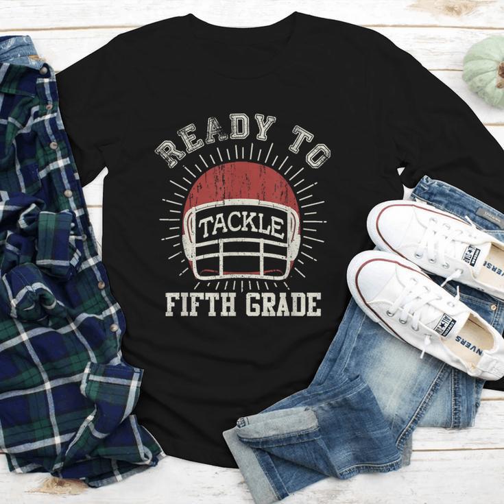 Ready To Tackle 5th Grade Back To School Football Youth Long Sleeve Tee