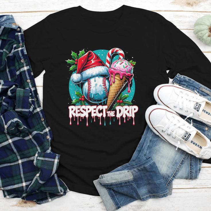 Respect The Drip Baseball Christmas Holiday Youth Long Sleeve Tee