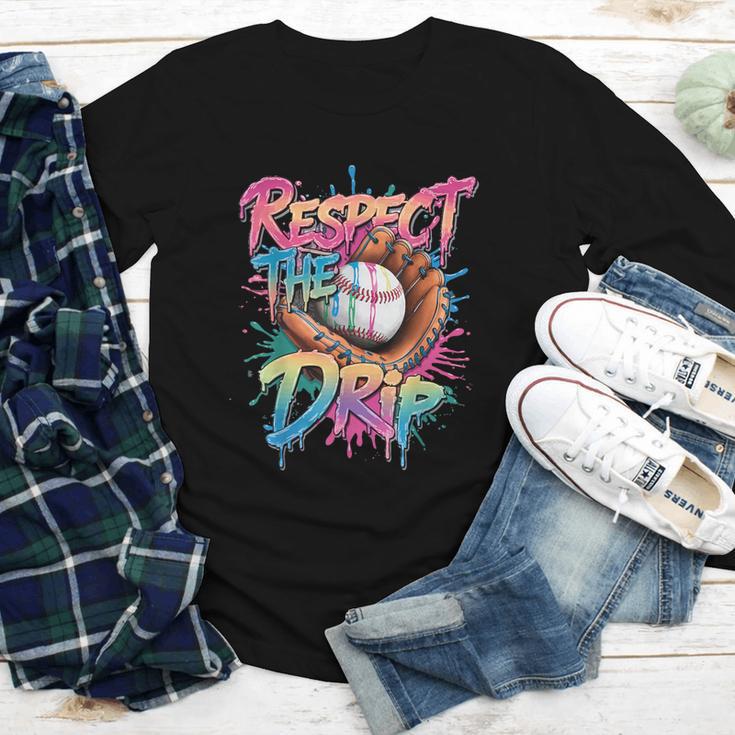 Respect The Drip Baseball Drip Glove Youth Boys Girls Player Youth Long Sleeve Tee Respect The Drip Baseball Drip Glove Youth Boys Girls Player Youth Long Sleeve Tee
