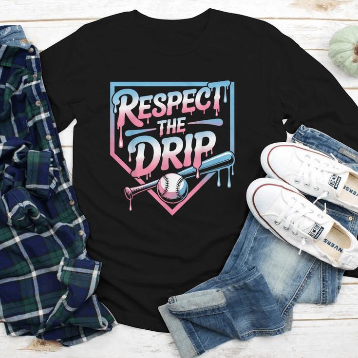 Respect The Drip Baseball Player Youth Long Sleeve Tee Respect The Drip Baseball Player Youth Long Sleeve Tee