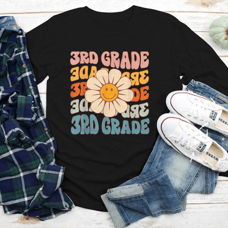 Retro 3rd Grade Daisy Colorful Back To School Third Grade Youth Long Sleeve Tee