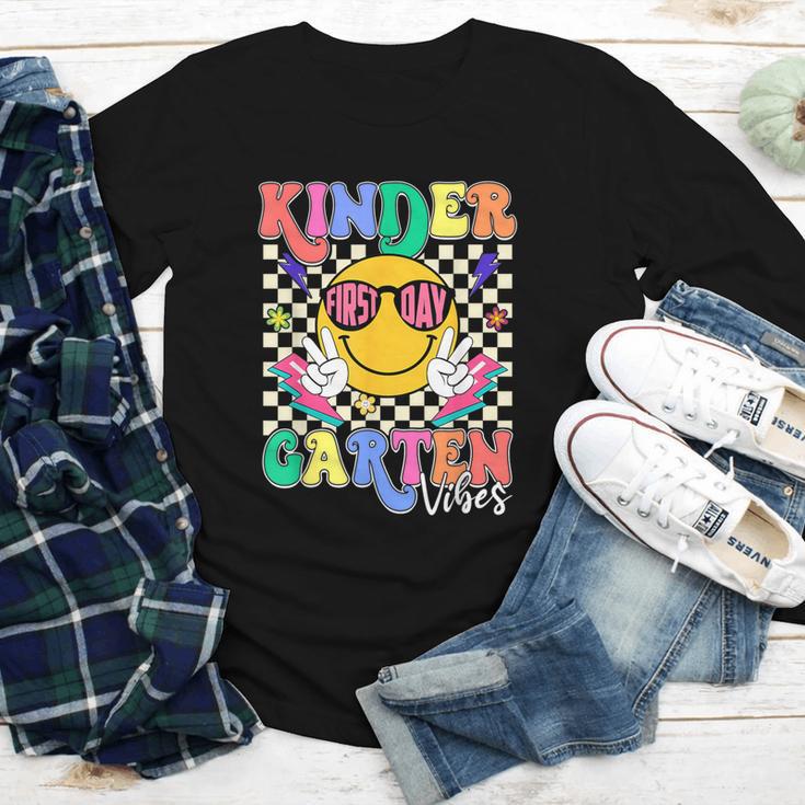 Retro Groovy Kinder Garten Vibes Smile Team Back To School Youth Long Sleeve Tee Retro Groovy Kinder Garten Vibes Smile Team Back To School Youth Long Sleeve Tee