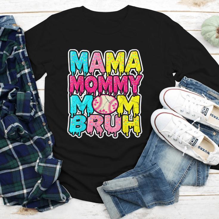 Retro Mama Mommy Mom Bruh Baseball Women Girls Youth Long Sleeve Tee