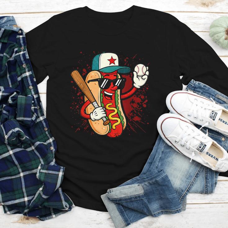 Retro Vintage Baseball Hot Dogs Youth Long Sleeve Tee