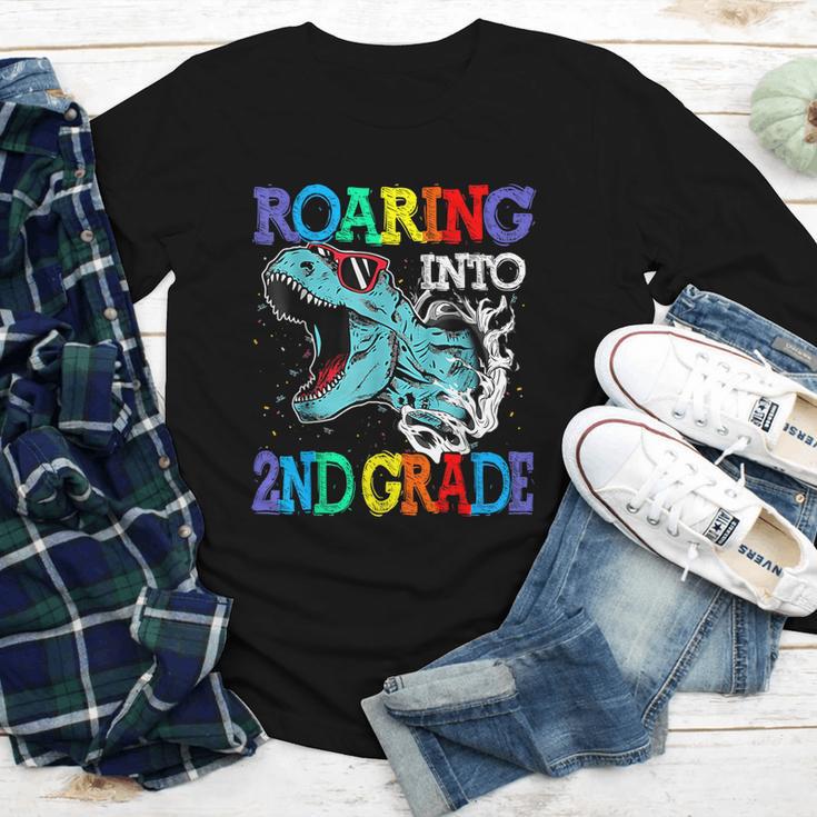 Roaring Into 2Nd Grade DinosaurRex Back To School Youth Long Sleeve Tee Roaring Into 2Nd Grade DinosaurRex Back To School Youth Long Sleeve Tee