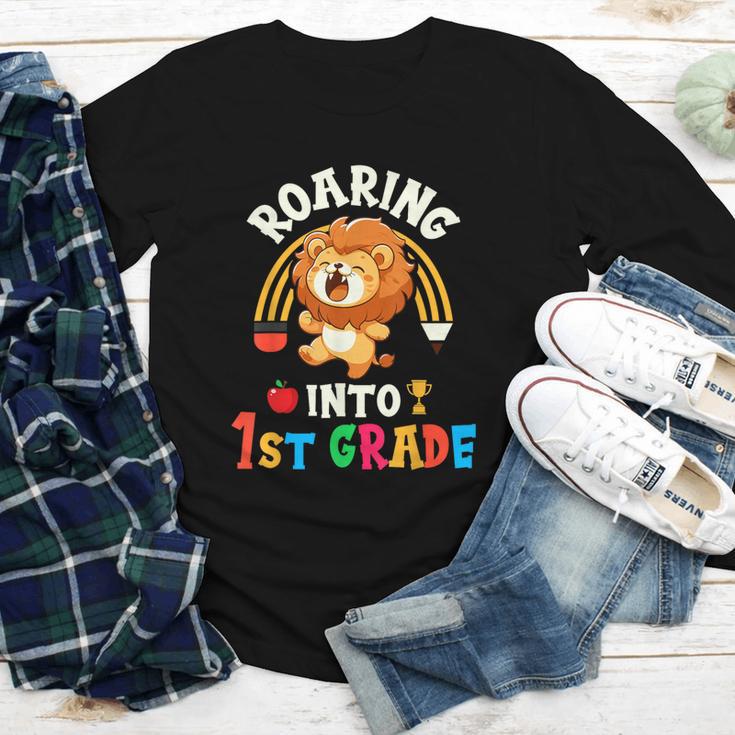 Roaring Into First Grade Lion 1st Grade Back To School Youth Long Sleeve Tee