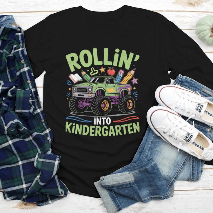 Rollin Into Kindergarten Monster Truck Back To School Youth Long Sleeve Tee Rollin Into Kindergarten Monster Truck Back To School Youth Long Sleeve Tee