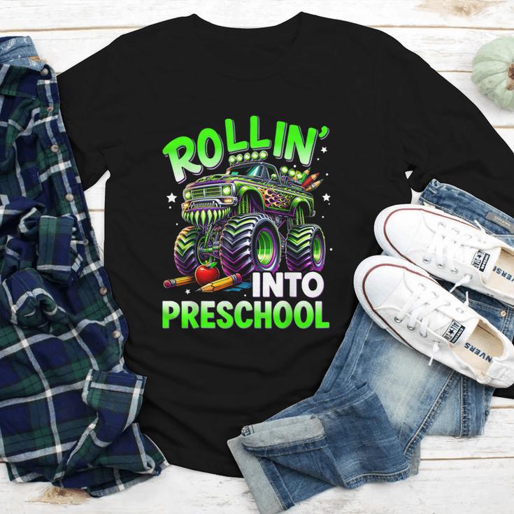 Rollin' Into Preschool Monster Truck Back To School Boys Youth Long Sleeve Tee Rollin' Into Preschool Monster Truck Back To School Boys Youth Long Sleeve Tee