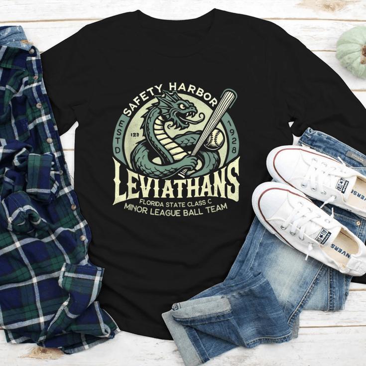 Safety Harbor Leviathans Retro Baseball Monster Youth Long Sleeve Tee
