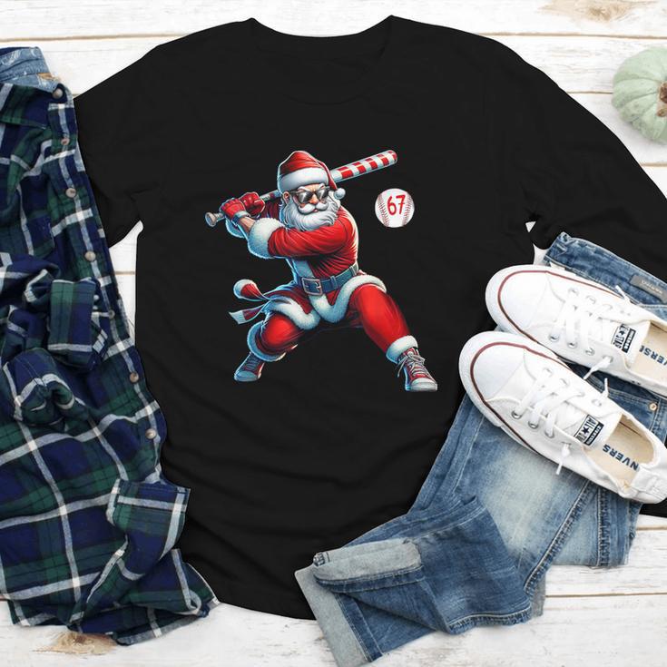 Santa Baseball Six Seven 6 7 Meme Christmas Men Boys Player Youth Long Sleeve Tee Santa Baseball Six Seven 6 7 Meme Christmas Men Boys Player Youth Long Sleeve Tee
