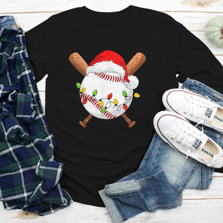 Santa Sports For Men Boys Christmas Baseball Player Youth Long Sleeve Tee