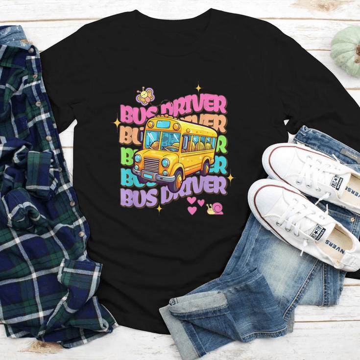 School Bus Driver Groovy Retro Back To School Youth Long Sleeve Tee