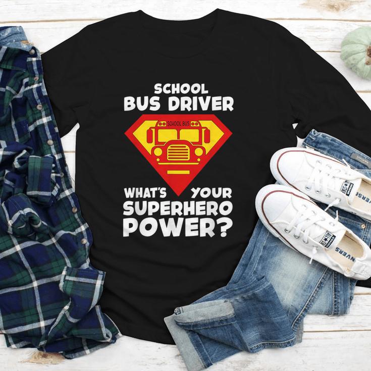School Bus Driver Superhero Back To School Youth Long Sleeve Tee