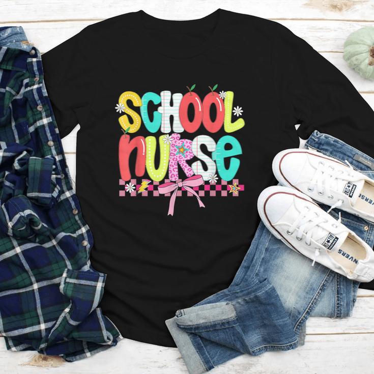School Nurse Appreciation Day Coquette Bow Back To School Youth Long Sleeve Tee