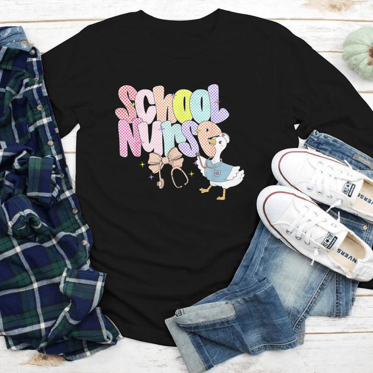 School Nurse Back To School Silly School Nurse Goose Youth Long Sleeve Tee