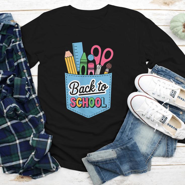 School Supplies In Pocket Back To School Boys Girls Youth Long Sleeve Tee School Supplies In Pocket Back To School Boys Girls Youth Long Sleeve Tee
