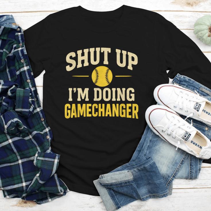 Shut Up I'm Doing Gamechanger Baseball Softball Cheer Youth Long Sleeve Tee