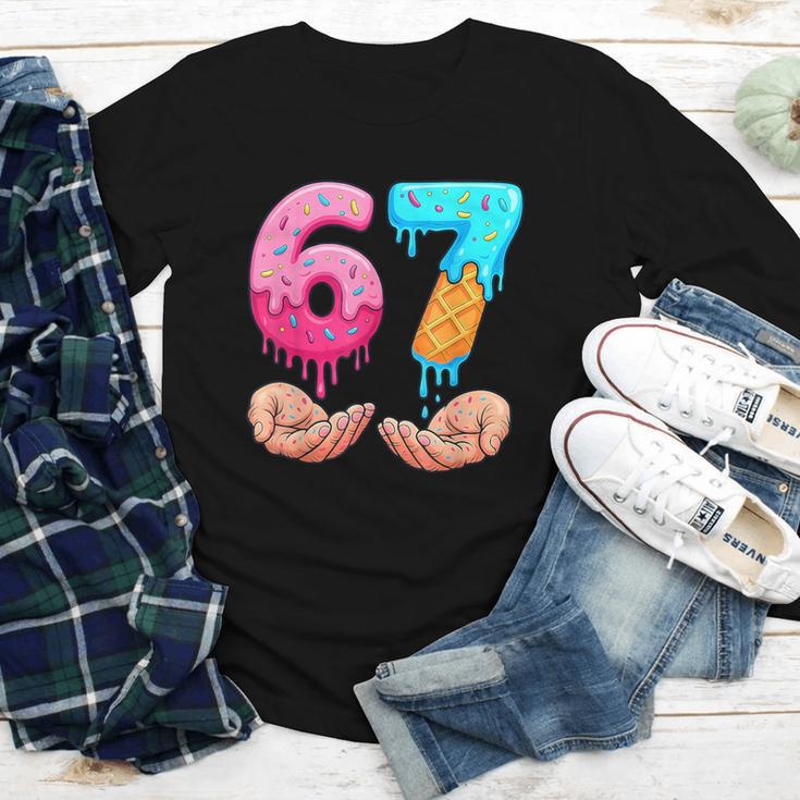 Six Seven 6-7 Baseball Ice Cream Drip 67 Meme Hands Youth Long Sleeve Tee Six Seven 6-7 Baseball Ice Cream Drip 67 Meme Hands Youth Long Sleeve Tee