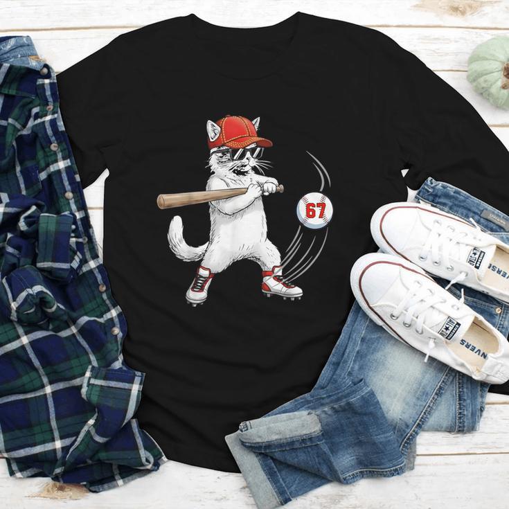Six Seven 67 Baseball Cat Birthday Men Kids Boys Youth Long Sleeve Tee Six Seven 67 Baseball Cat Birthday Men Kids Boys Youth Long Sleeve Tee