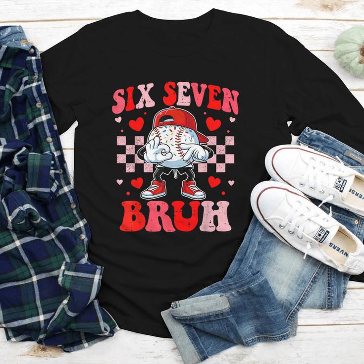 Six Seven 67 Bruh 6 7 Meme Baseball Ice Cream Drip Valentine Youth Long Sleeve Tee